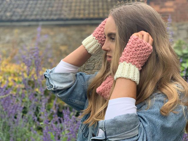 Beautiful fingerless on sale gloves